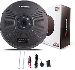 Auto Falante Subwoofer 1000w Nakamichi Amplificado Encaixe Estepe 11 Polegadas NBW1150A Cor Preto Som Forte e Robusto