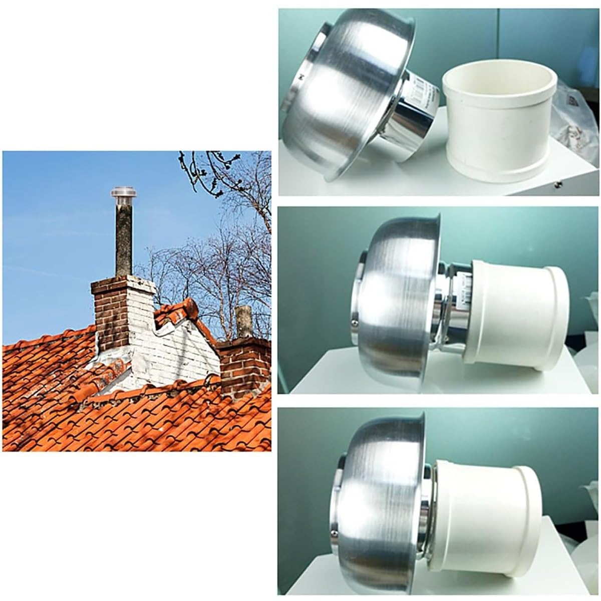 Comignolo cappello, 6 pollici rotondo Cappuccio per sfiato del tetto pioggia copertura da tetto scarico sfiati, Copertura per camino Outside tetto Impermeabile alla pioggia sfiato cappello, Stovepip