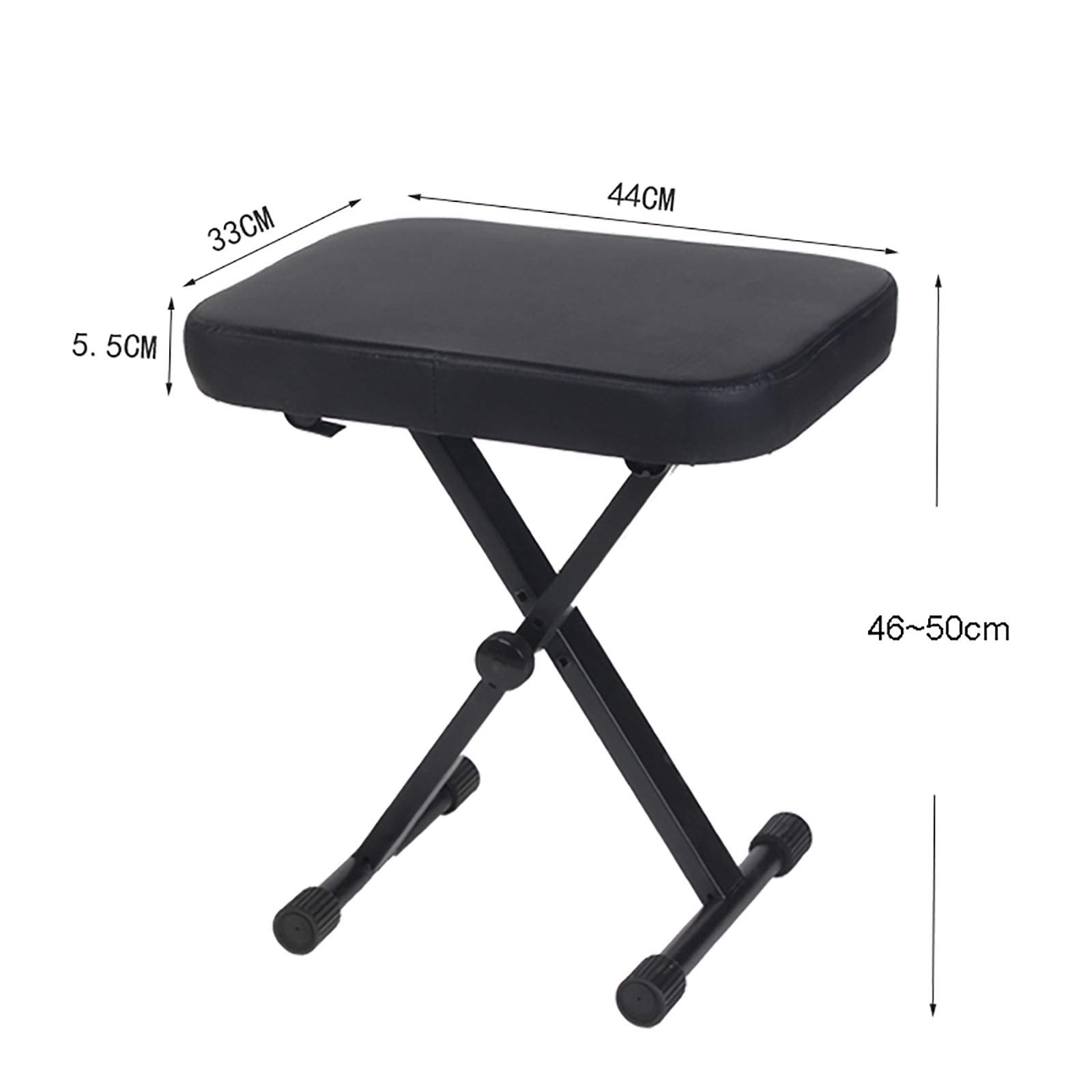 Sgabello Regolabile per Pianoforte in Pelle, Stile X, con Imbottitura, Adatto a Tutte Le Persone, Design Antiscivolo, Pieghevole e Portatile.
