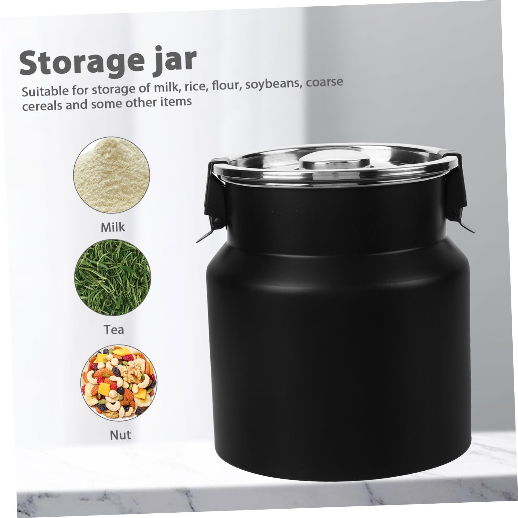 OUNONA Edelstahl Milchbehälter 2,5l mit Deckel Robuster Vorratsbehälter für Lebensmittel Glatte Oberfläche Rustikaler Stil für Zuhause und Camping