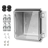 Vista 39 de LeMotech Caja Eléctrica, IP67 Impermeable con Bisagras Cubierta Transparente Pestillo de Acero Inoxidable Caja de Conexiones, Carcasa Eléctrica