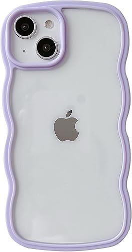 Miniatura 8 de Caseative Marco de onda rizada de color sólido transparente suave compatible con iPhone (verde, iPhone 14 Plus)