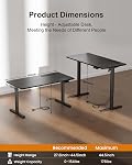 HLDIRECT Electric Standing Desk with Power Outlets, 40x24 inch Height Adjustable Desk with 3 Memory Buttons, Sit Stand Desk with Headphone Hook, Electric Desk for Workstation, Home, Office (Black)