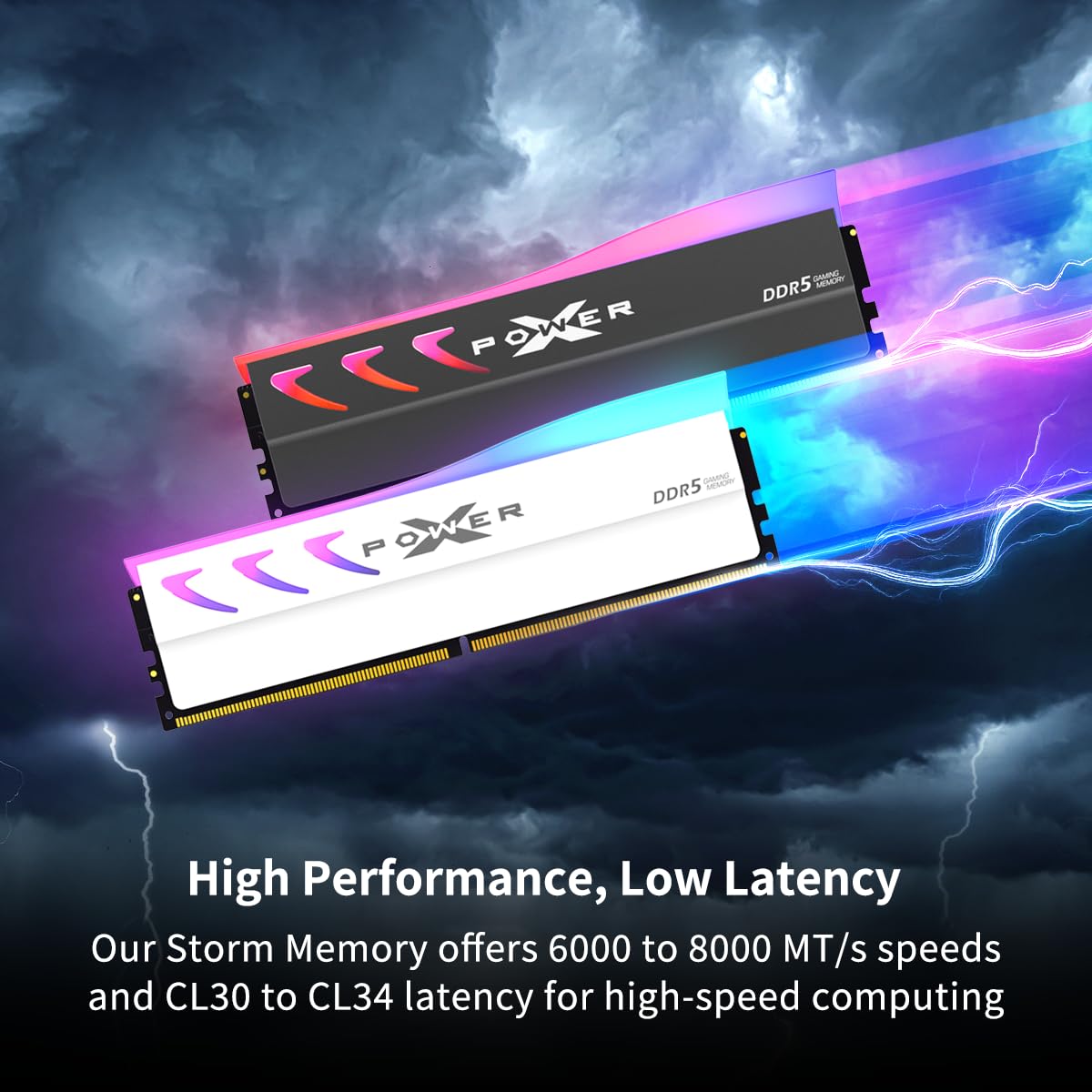 Amazon.co.jp: Silicon Power DDR5 32GB (2x16GB) Storm RGB 6000MT/s