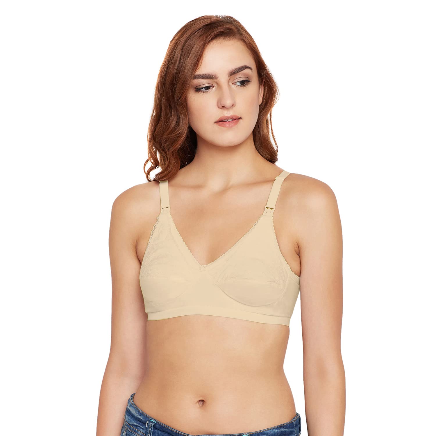 Women's Cotton Blend Wirefree Non-Padded Nursing Bra With Adjustable Straps-image-21