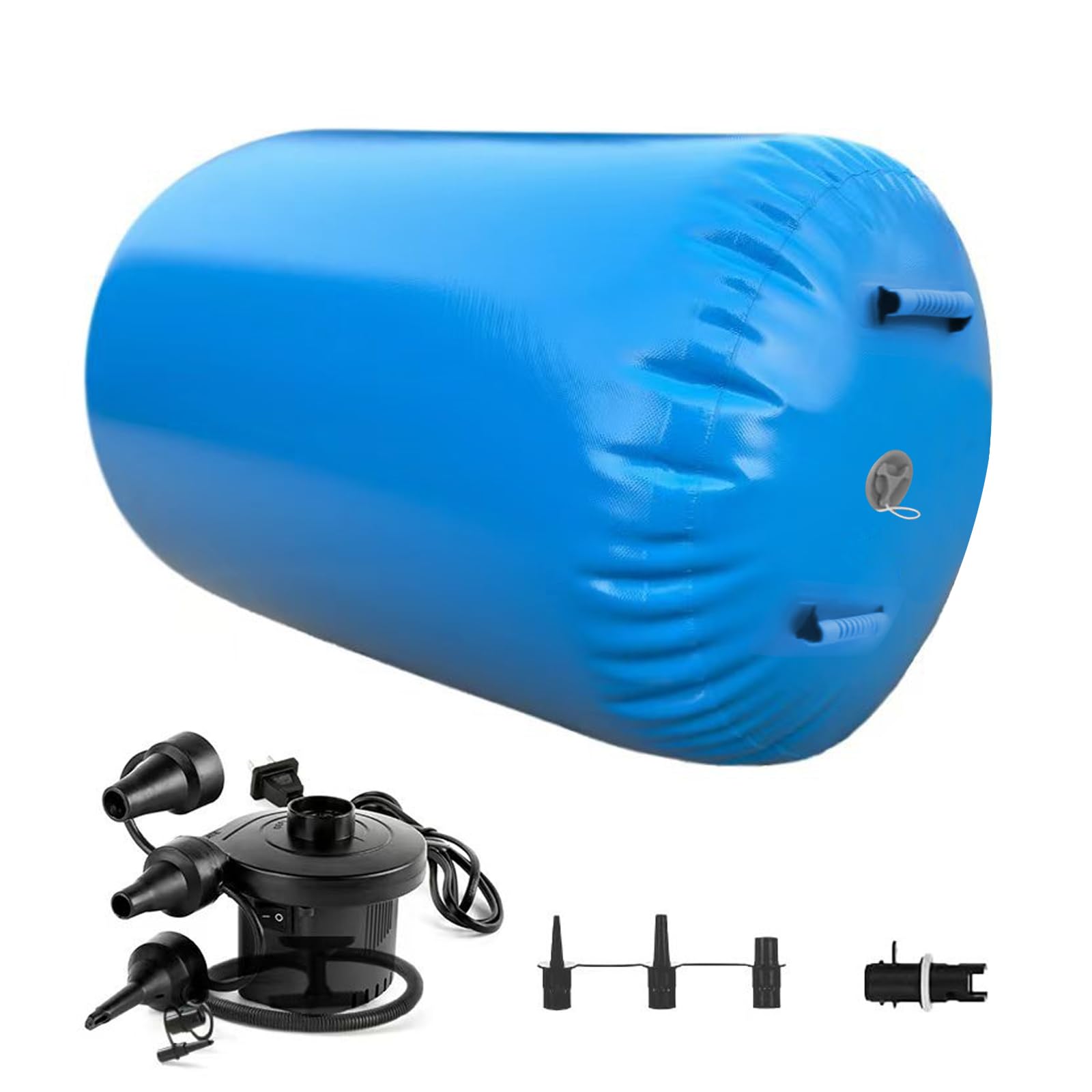 Aufblasbare Air Roll, 80/90cm Gymnastikrolle Gymnastik Tumbling Matte mit Elektrischer Luftpumpe, Yoga Gymnastik Zylinder, Air Tumbling Track für Heimgebrauch/Yoga/Fitness