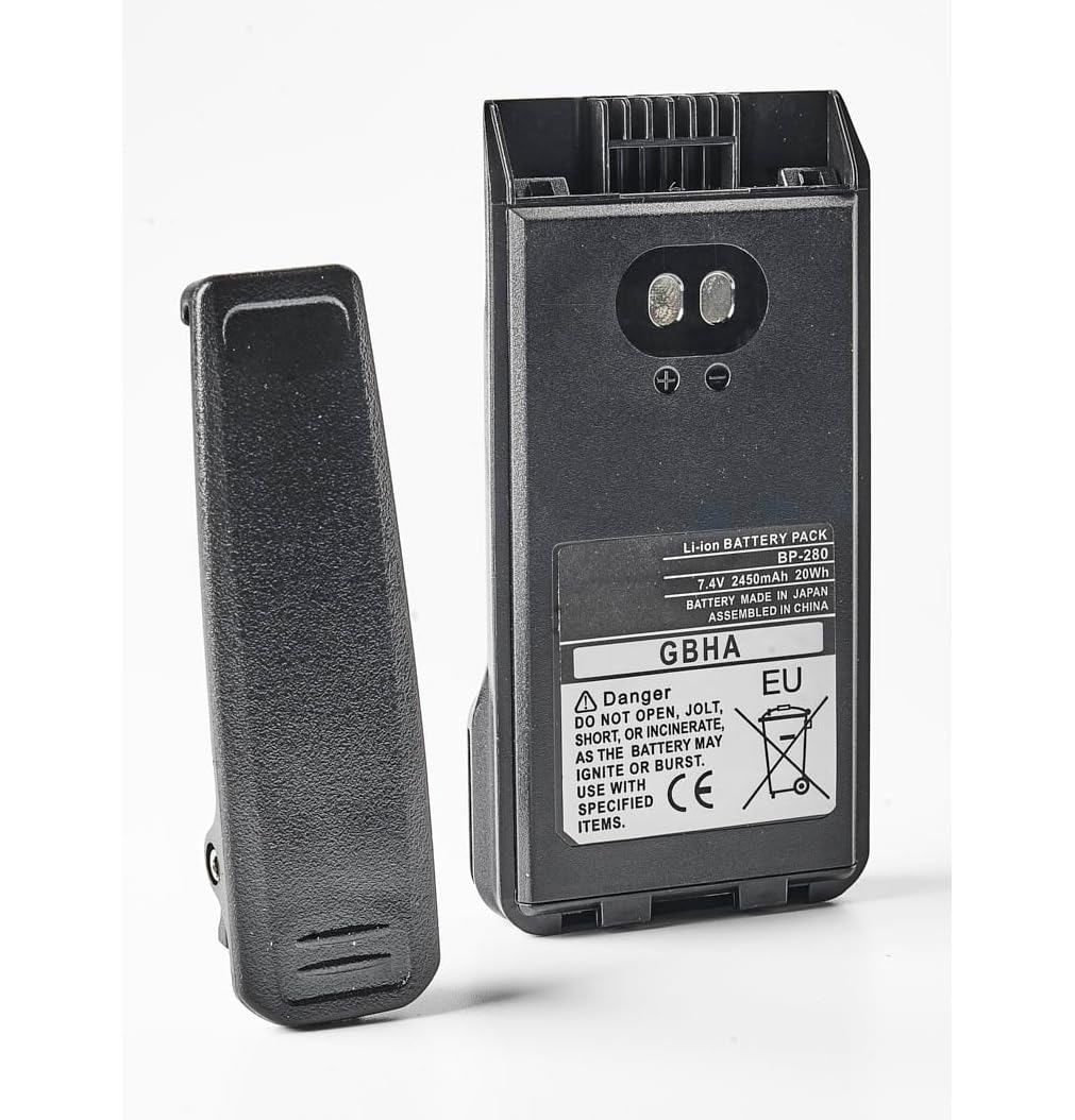 Batería BP-280LI Li-Ion 7,2V 2200mAh para Icom IC-F1000, IC-F2000, IC-T10 e IC-A16E, Reemplazo de Alta Capacidad con Clip de Cinturón Incluido