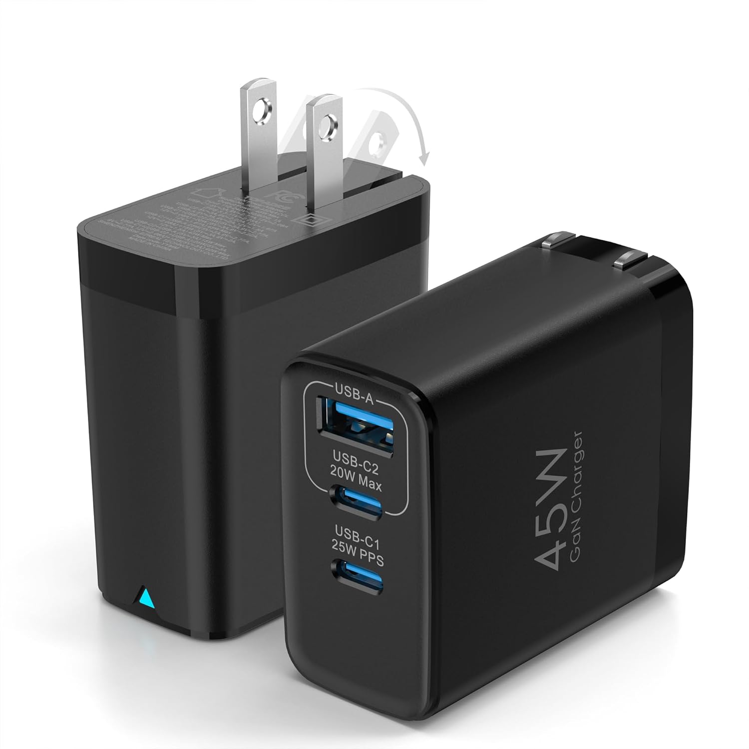 Amazon.com: 45W USB C Charger Block, 2-Pack Compact Foldable Wall ...