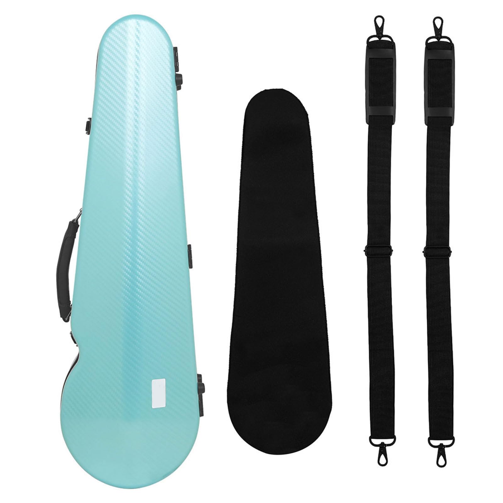 Funda rígida para violín de 1/2, carcasa tejida brillante, asa superior y correas de mochila desmontables, para lecciones de viaje para estudiantes, estuche de violín de tamaño medio, para lecciones