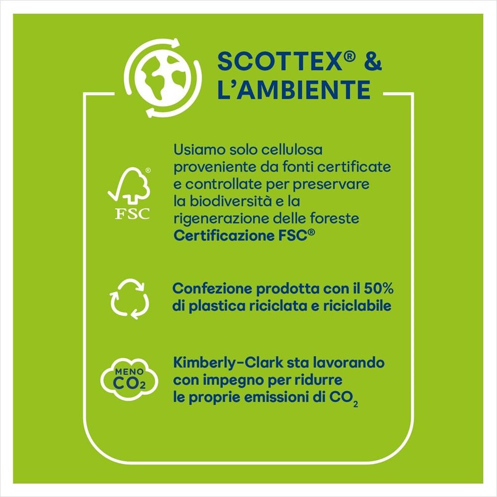 Scottex Carta Igienica Pura e Delicata, Morbida e Assorbente, 5 Veli, PH Neutro, Dermatologicamente Testata, 20 Pz