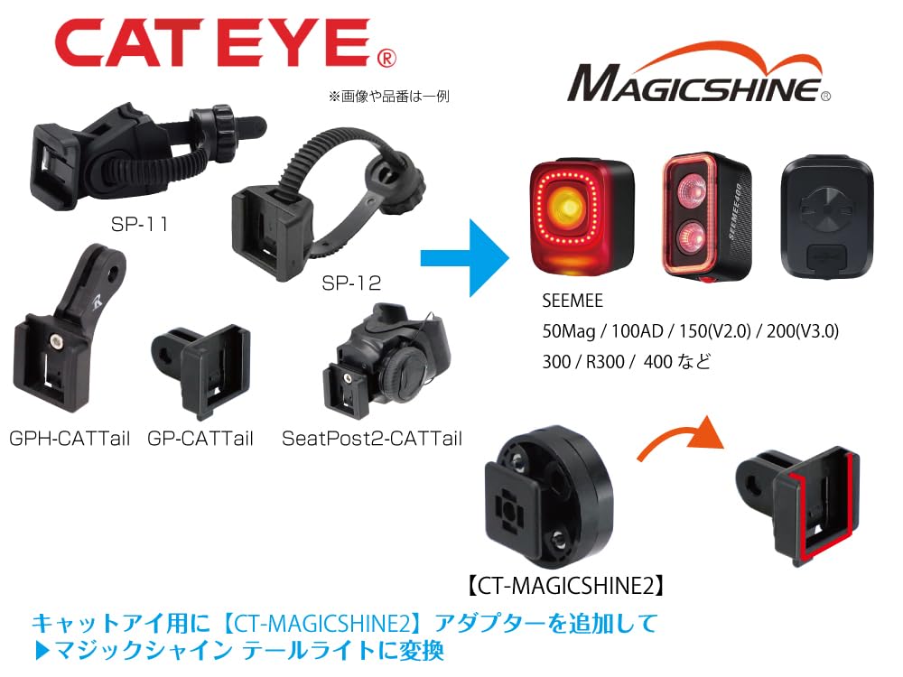 cateye サイコン、ライト、テールライト、取り付けマウントのセット