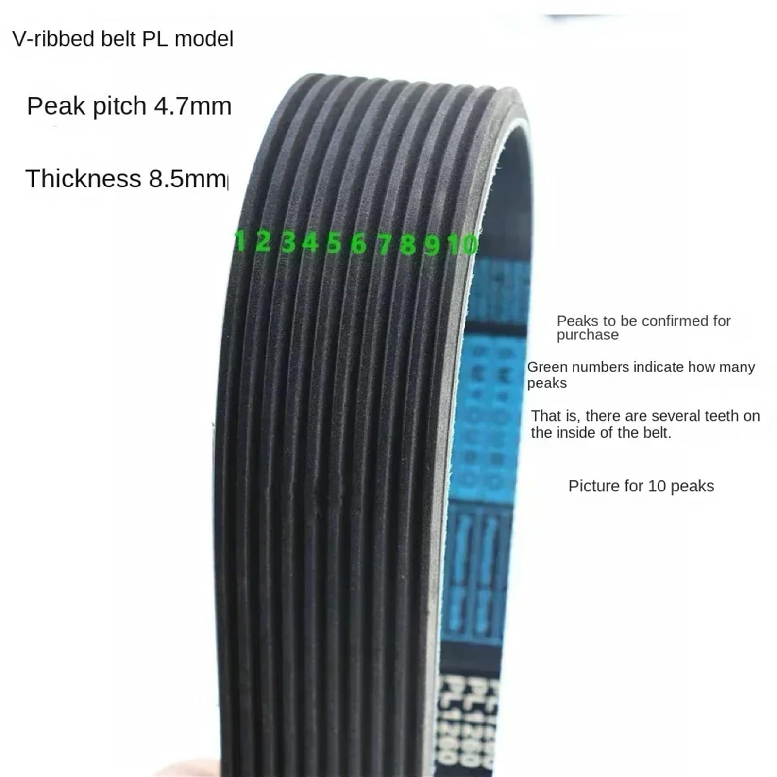 Gumowy pasek wielorowkowy PL1205 PL1210 Pas napędowy(3ribs,475L-PL1210)