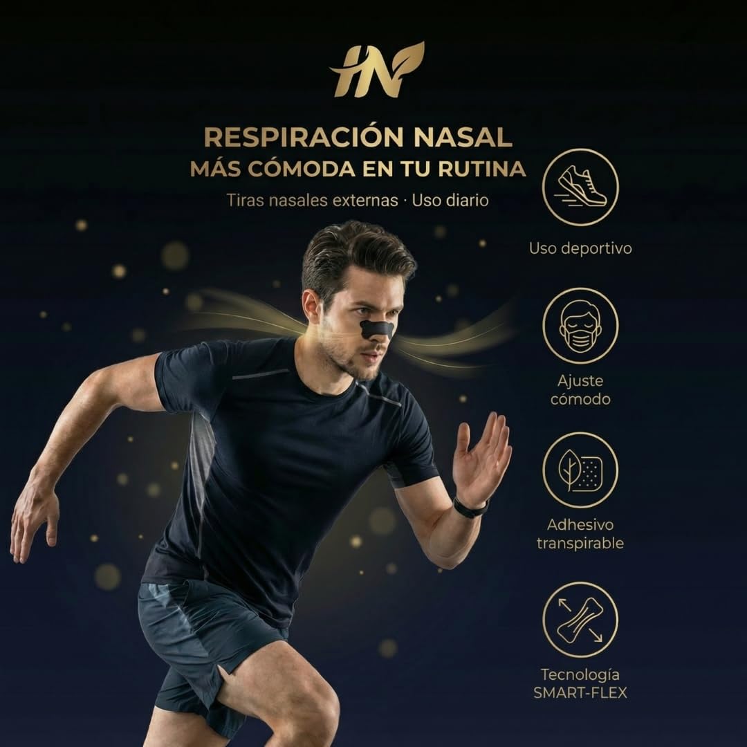 HN® PACK AHORRO 150 Tiras Nasales Deportivas I Dilatador Nasal Antironquidos para Dormir I Alivia la Congestión Nasal Para Respirar Mejor Por La Nariz I Nasal Strips Negras Para Reducir Ronquidos.