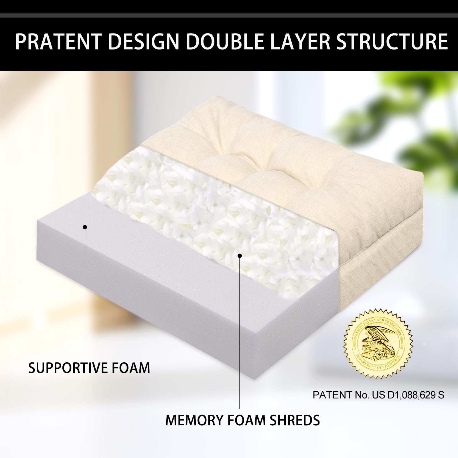 HAVARGO Coussin de chaise inclinable pour personnes âgées, 50,8 x 50,8 x 12,7 cm d'épaisseur, motif breveté, doux touffeté, double couche, pour personnes âgées, beige HAVARGO Coussin de chaise inclinable pour personnes âgées, 50,8 x 50,8 x 12,7 cm d'épaisseur, motif breveté, doux touffeté, double couche, pour personnes âgées, beige
