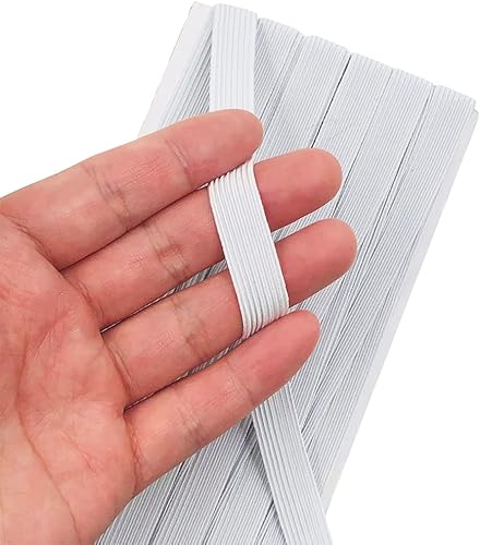 Miniatura 6 de SourceTon Cordón elástico trenzado de 22 yardas (1/2 pulgada de ancho) – Paquete de 2 (11 yardas blancas + 11 yardas negra) con cinta métrica