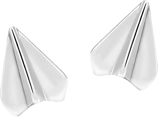 Fun and Unique Paper Airplane .925 Sterling Silver Stud Earrings | Casual Sterling Silver Stud Earring for Women | Jewelry Gift for All Occasions