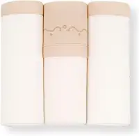 Cueiro para Bebê 100% Algodão Kit com 3 Unidades 80x80cm | Tecido Suave e Respirável | Ideal para Enxoval, Maternidade, Naninha e Proteção Diária (Creme/Bege)