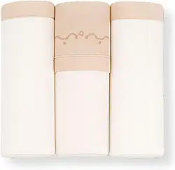 Cueiro para Bebê 100% Algodão Kit com 3 Unidades 80x80cm | Tecido Suave e Respirável | Ideal para Enxoval, Maternidade, Naninha e Proteção Diária (Creme/Bege)