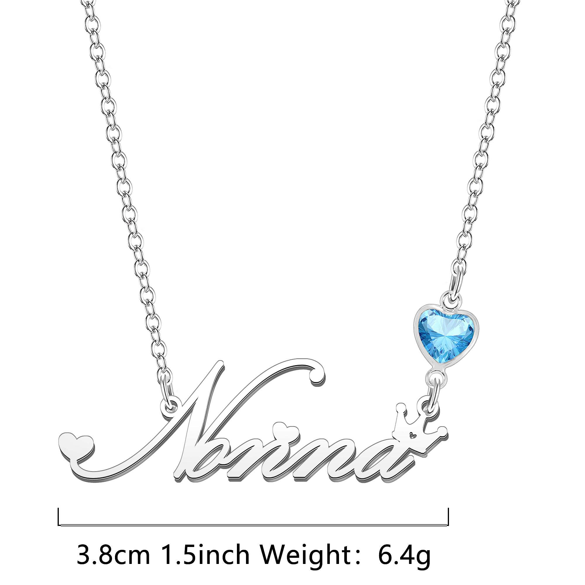 Kraven Collane Donna con Nome Daino Pietra di Nascita Blu Ciondolo con Nome Iniziale Personalizzate inciso su Misura Regali di Natale per Donne Ragazze Adolescenti Figlia