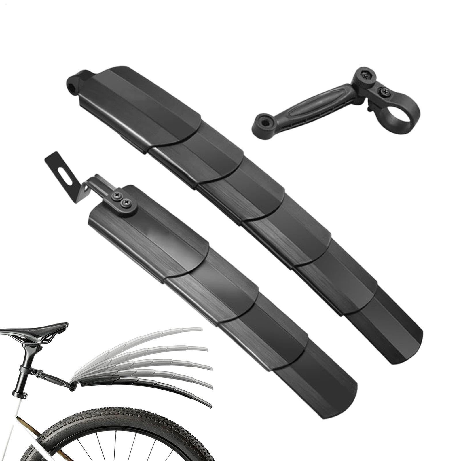2pcs Retractable Mud Guards For Mountain Bike, Adjustable Bike Mudguards Front And Rear With Tools For Commuting, Road Trip, Travel