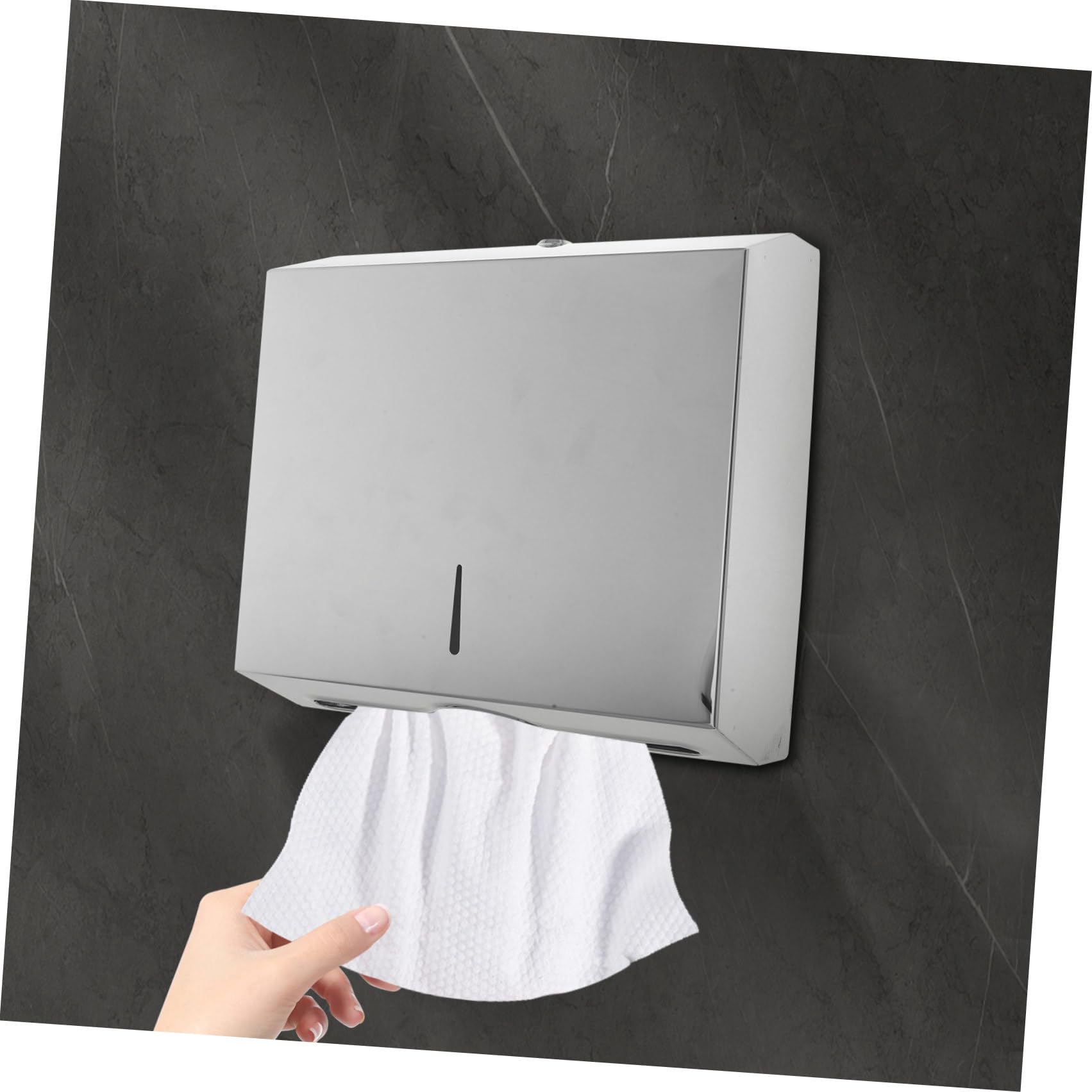 YARNOW Edelstahl Papierhandtuchspender mit Wandmontage Benutzerfreundliches Design Wasserfest für Badezimmer und Öffentliche Plätze Stilvoll und Elegant