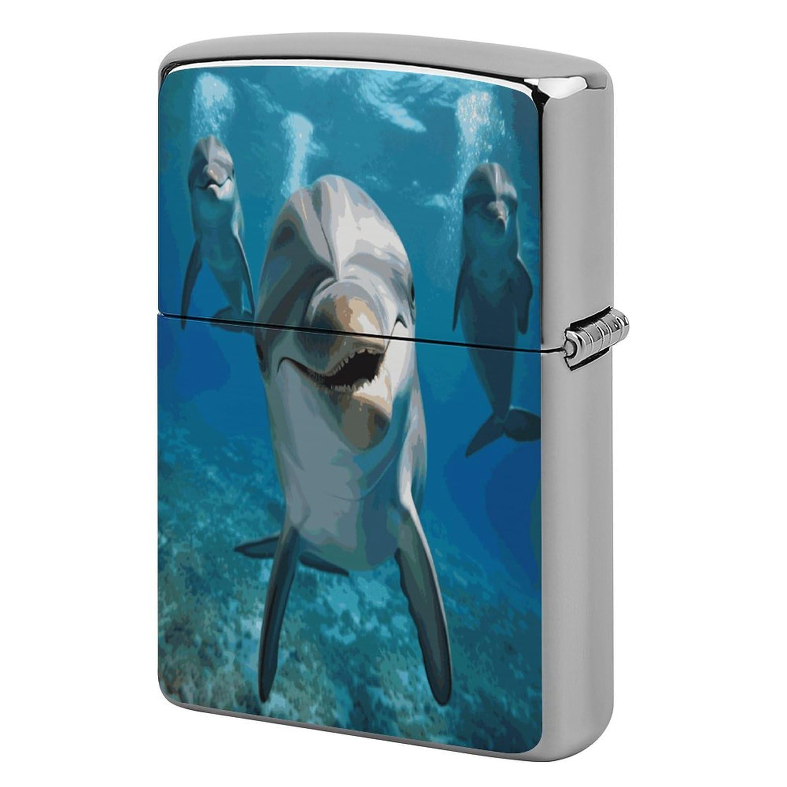 Fekiloot Style Funny Dolphin Looking At You Lighter Case Cover Lighter Holder