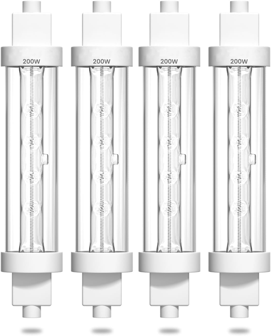 XUZIE Heat Lamp Bulbs 200w Suspended Heating LightsJacketed Food Lamp, Push Lights 118mm R7s Catering Halogen Heat Lamp Bulb 240V Food Safe Bulb Lights for Catered Event,Canteen,Buffets