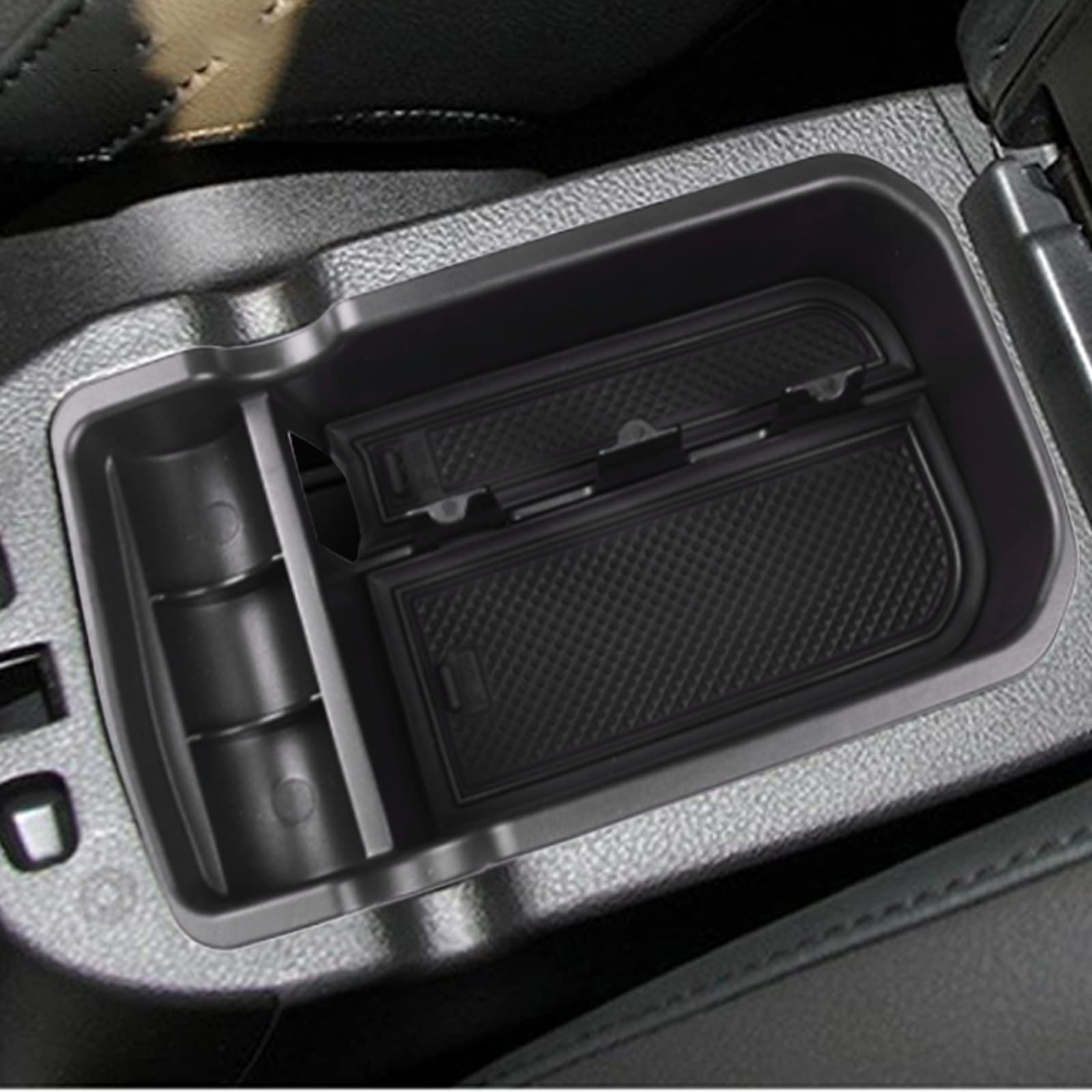 Photo 1 of SHAOHAO 2021 Compass Center Console Organizer for Jeep Compass 2020 2021 Console Organizer Tray Compass 2020 Console Tray Armrest Secondary Storage Box Divider for 2017 2018 2019 Jeep Compass Black