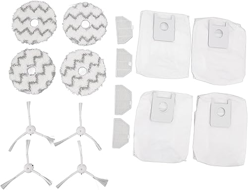 TOPINCN Kit de repuesto para aspiradora Roidmi SDJ06RM, incluye 4 bolsas de polvo, 4 filtros, 4 cepillos laterales y 4 paños de fregona