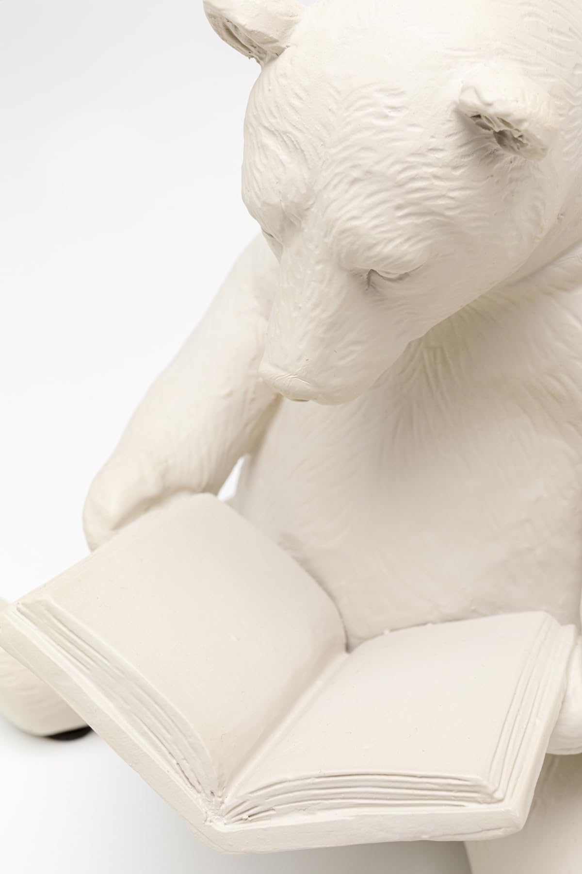 Kare Figurine décorative Design Reading Bears - Grège - Accessoire de Maison - Motif Ours - Fait à la Main - 18 x 20 x 16 cm (H x l x P)
