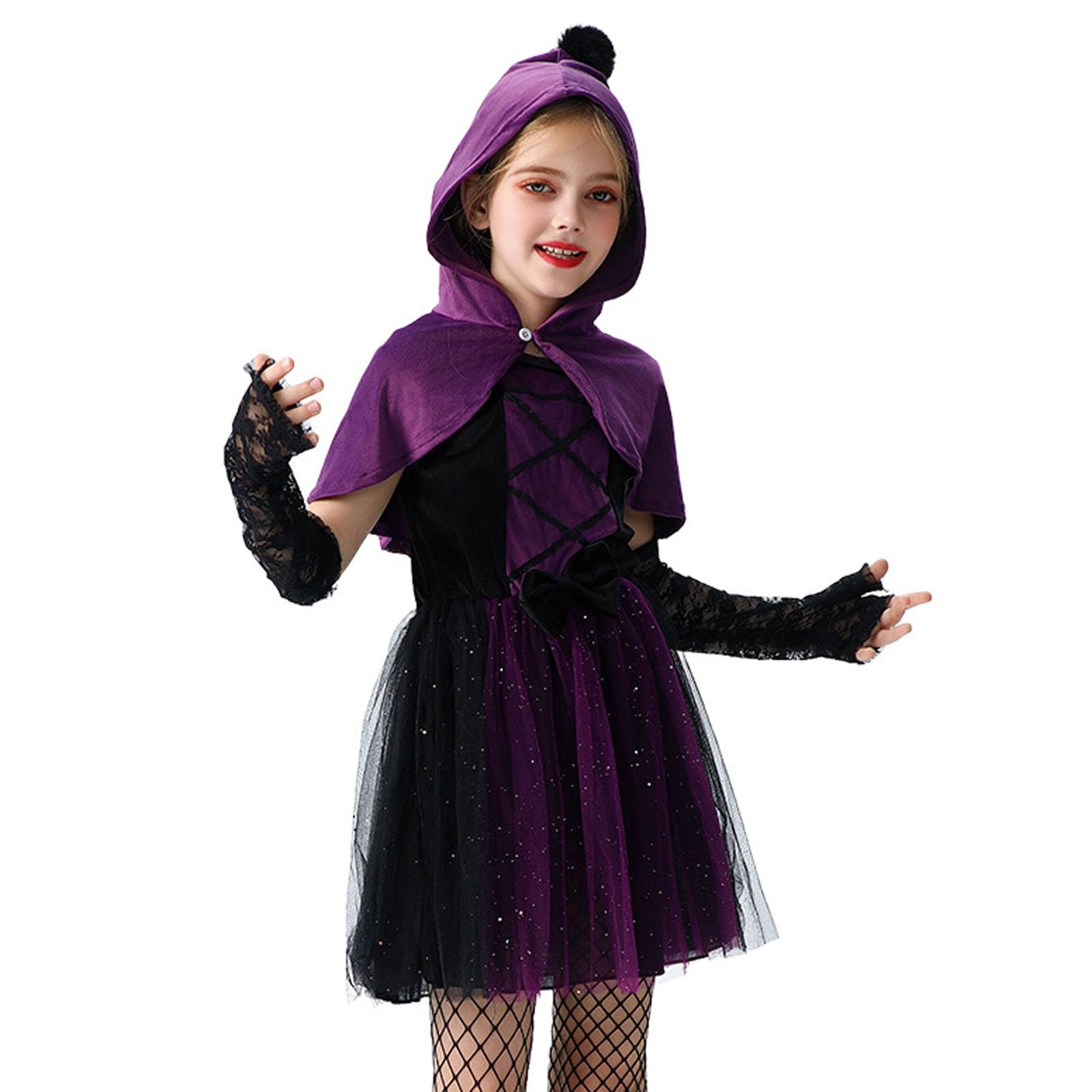 Generisch Halloween Kleid Mädchen - Bezauberndes Halloween Kostümkleid Mit In Lila Für Zauberer Cosplay Kostüme