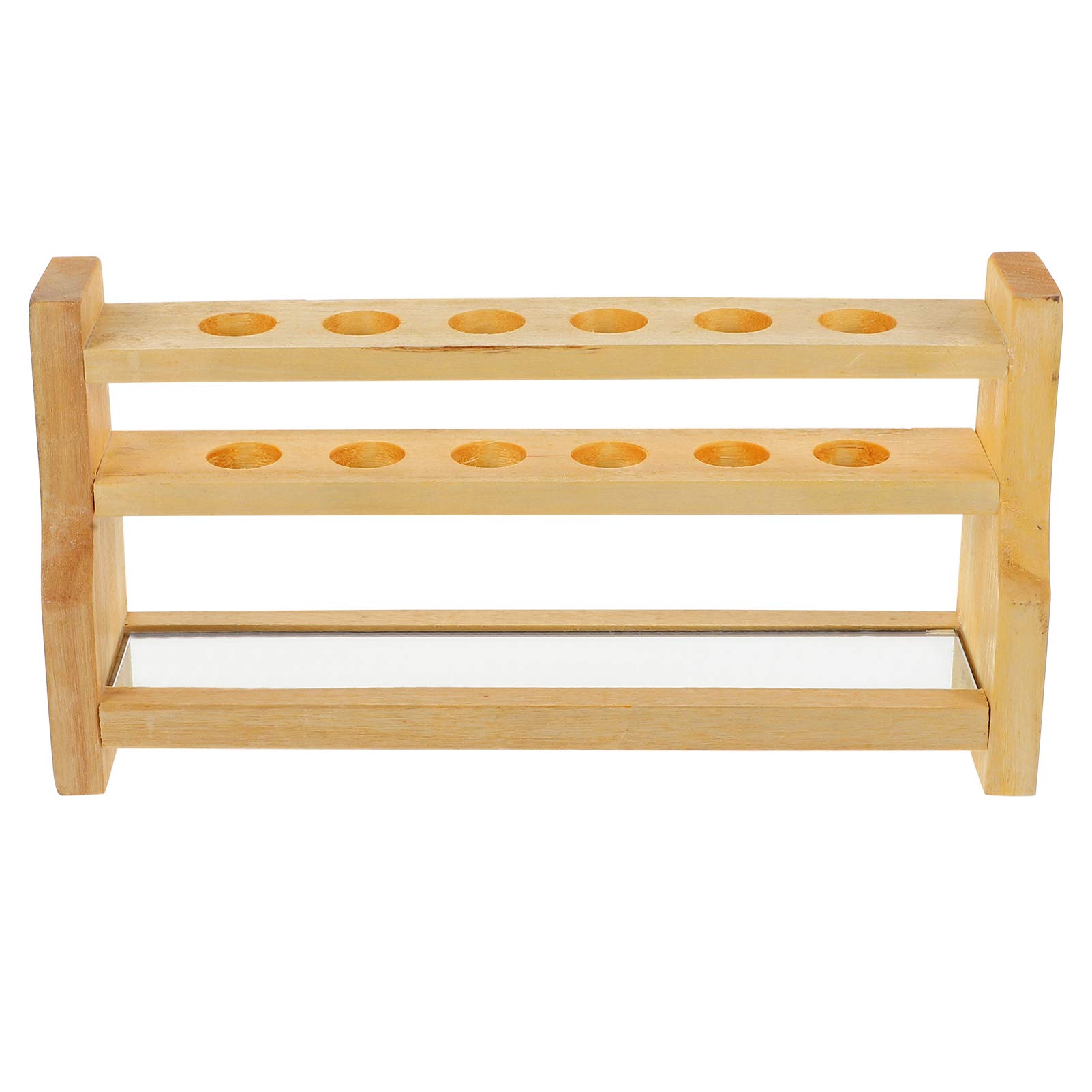 iplusmile Test Tube Holder Rack Clear Wooden Glass Test Tube Stand Laboratory Supplies for School Chemical Lab Science Hospital