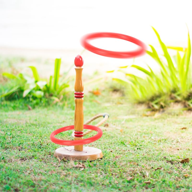 Healeved Jeu de Lancer D'anneaux en Plastique Rouge 20 Pièces Anneaux à Lancer 8 Cm de Diamètre, Interactif D'extérieur pour Garçon et Filles, Jeu de Coordination Œil-Main et Activités