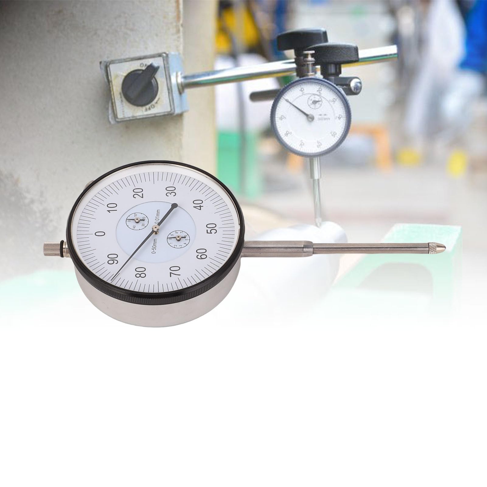 0,01 Mm Stoßfeste Mechanische Messuhr für Präzise Bearbeitung, Metrische Messuhr aus Edelstahl für Maschinen, Fertigung, Luftfahrt, Formenbau
