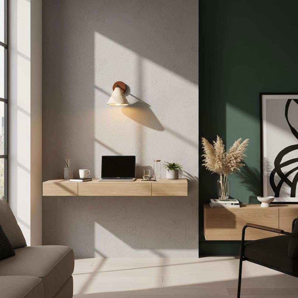 Applique da parete in travertino giallo con sorgente luminosa E26, lampada da parete industriale in pietra naturale, lampada da interno con cablaggio fisso, apparecchi di illuminazione decorat