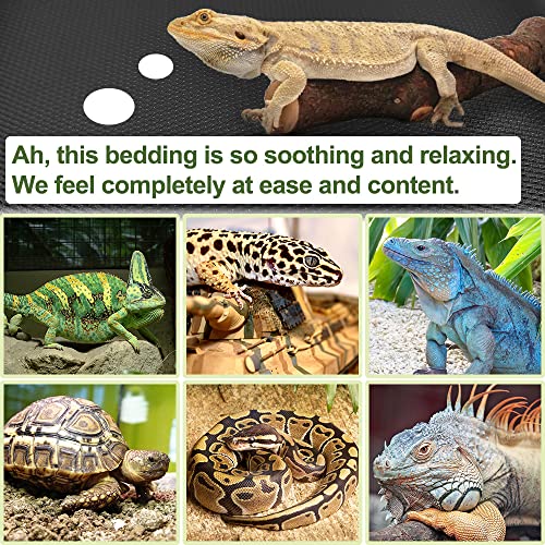 Image of Large Size 24 inchX 118 inch Reptile Carpet, Reptile Mat, Bearded Dragon, Bearded Dragon Tank Flooring, Snake Bedding, Bearded Dragon Tank Accessories (24 inchX 118 inch, 1 PCS Black Thicker Mat)