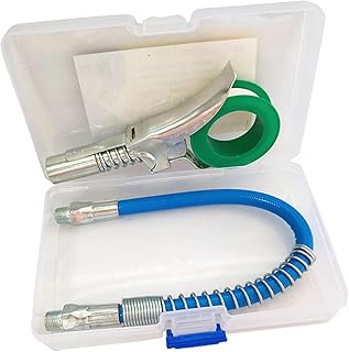 FAKEME Acoplador de pistola de graxa que encaixa 1/8" permanece no acoplador de graxa de conexão rápida para Zerk métrica