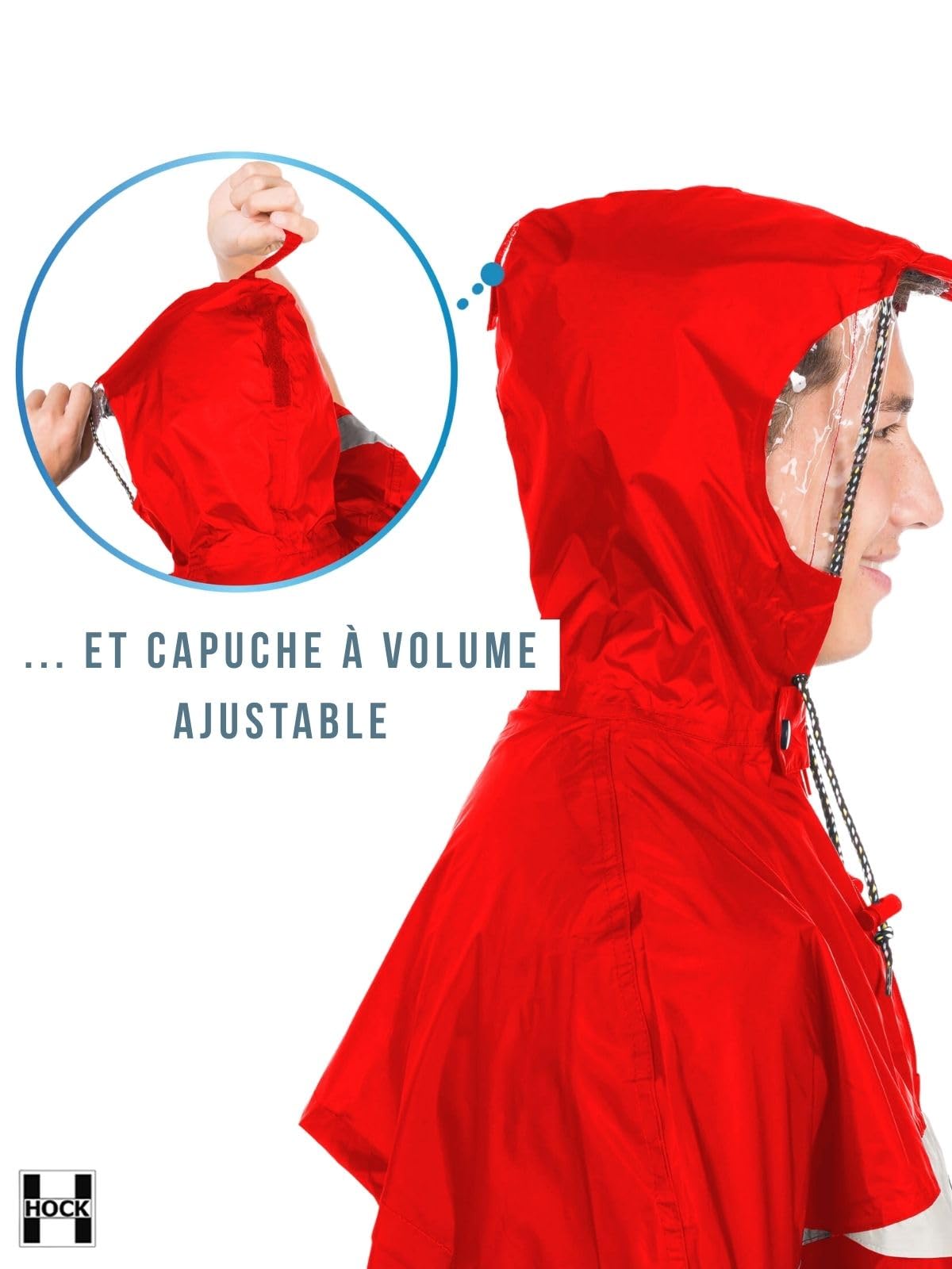 Hock Super Praktiko Poncho à vélo, 30% réduit, Résistant à l'eau, Unisex, Adulte, Cyclisme, Poncho, One Size
