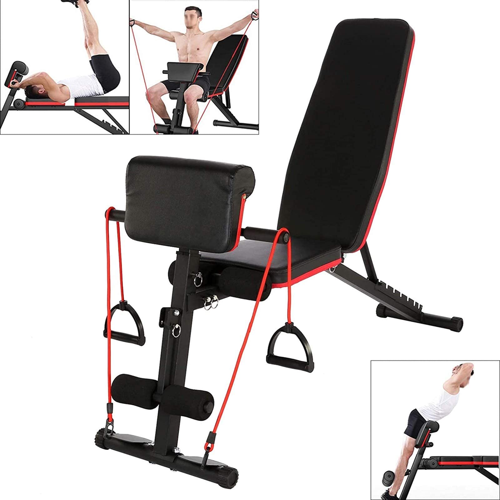 MObyat Panca Pesi Pieghevole,Panca con Manubri, Panche Fitness per Allenamento Regolabile Inclinazione, Manubri Pieghevoli Pesanti per Esercizi in Palestra A Casa, Carico Massimo 200Kg
