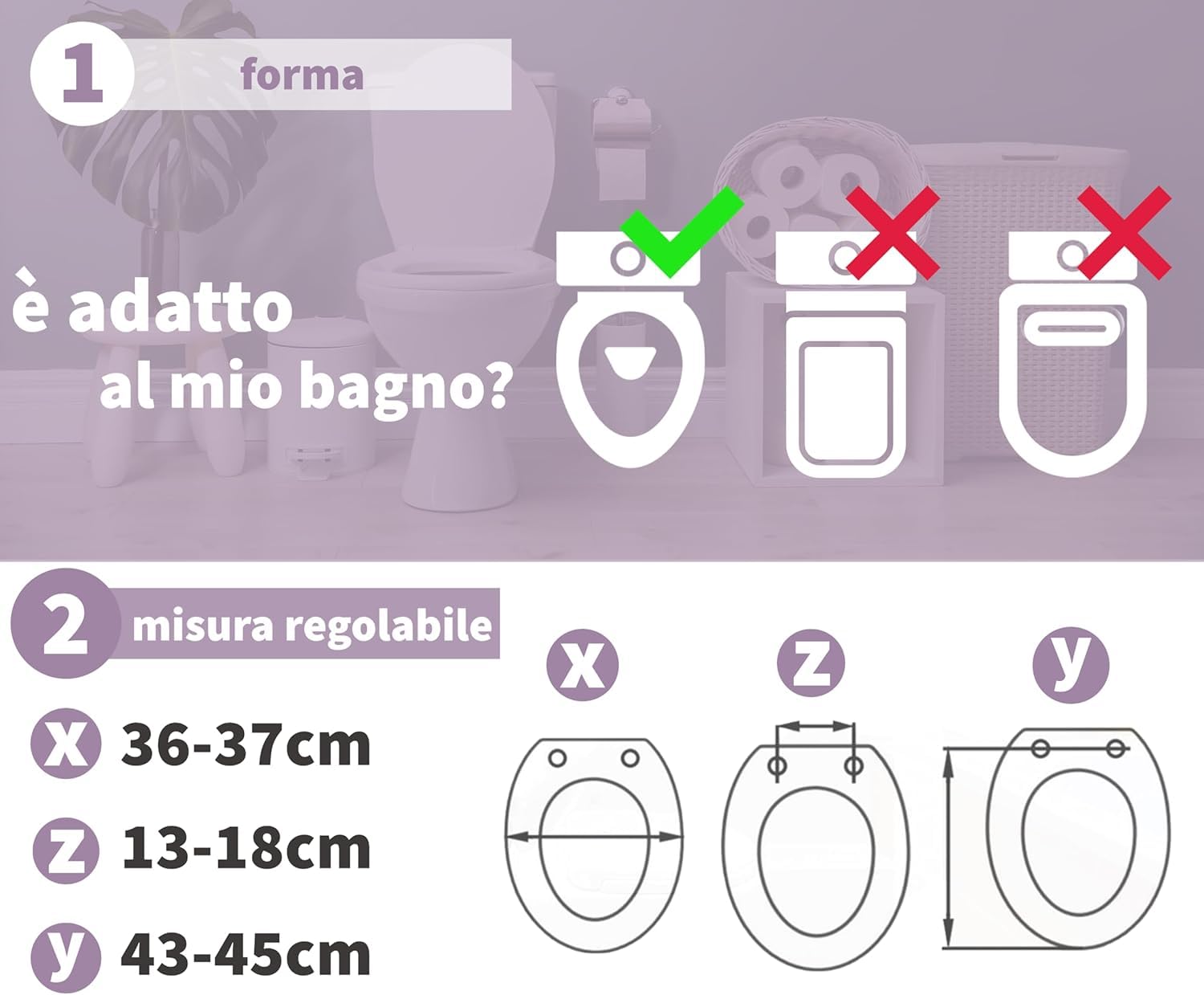 HAND Copriwater Universale in Legno Ovale con Cerniere Cromate Antiruggine – Tavoletta WC Universale Resistente e Facile da Installare – Sedile WC Universale per Bagno (Ideal)