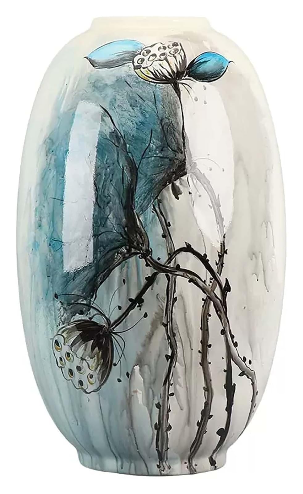 SnamicE Vase Tabletop China Style Vase Flower Vase Decor Ceramic Blue and White Porcelain Flower Vessel Ceramic Personalised Large Floor,