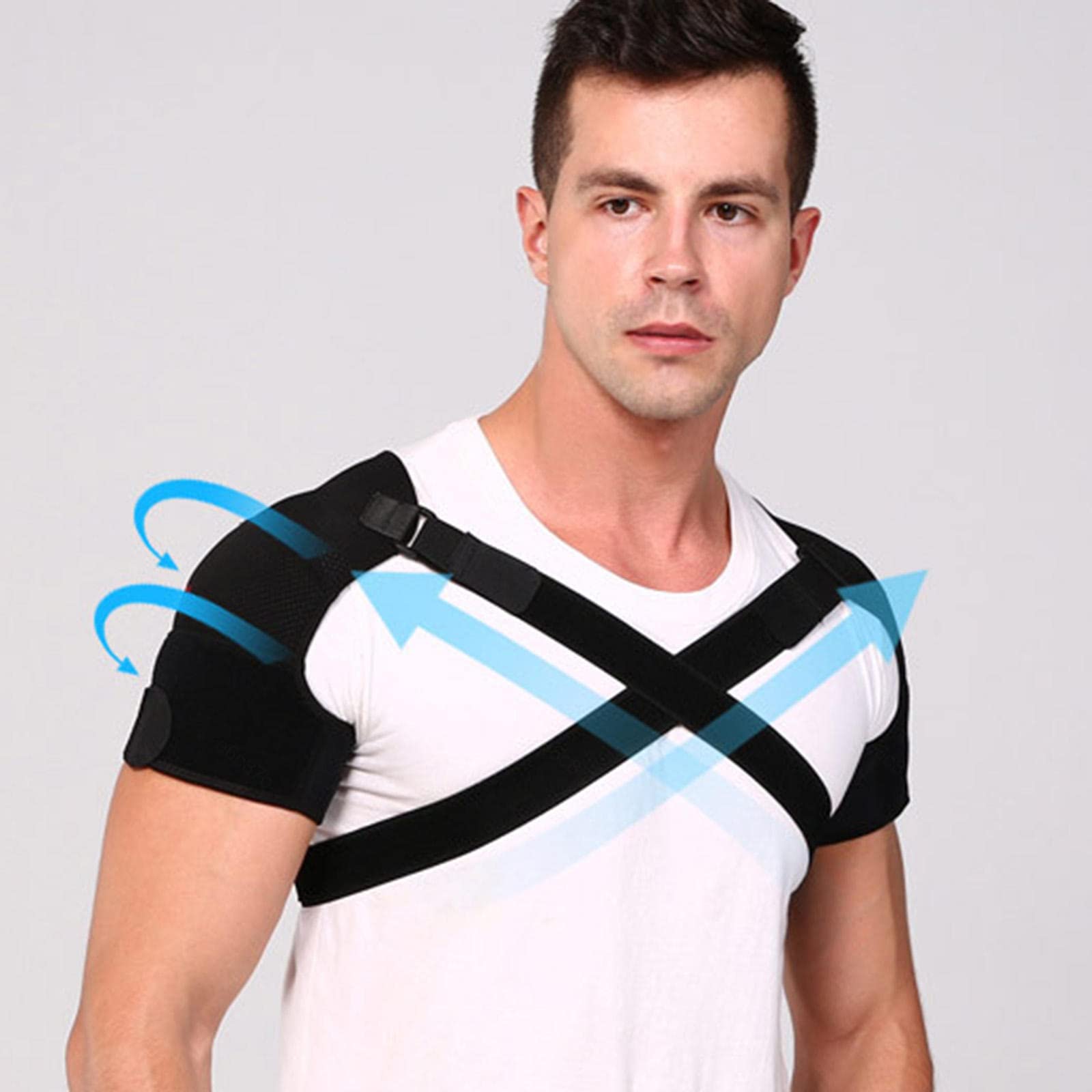 HAPPYNA Hombreras Deportivas Ajustables, Abrazadera Hombro Mujeres Hombres, Articulación Ca Dislocada, Desgarro Labrum, Fractura Tendinitis, Prevención Lesiones,M
