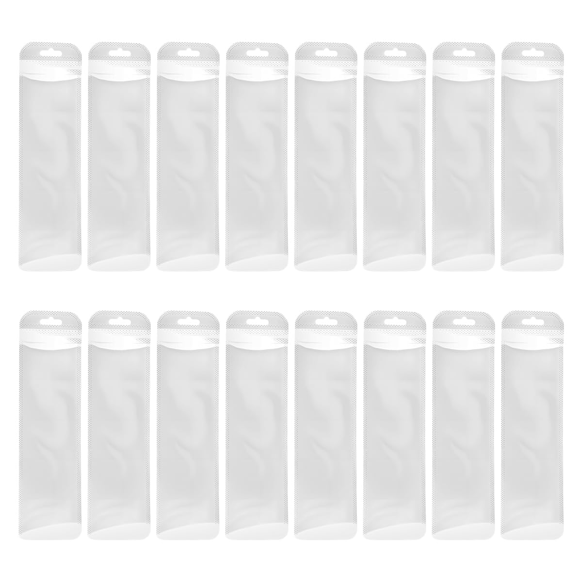 Lotsdonxia White 50Pcs Transparent Beaded Pen Storage Bags, Resealable Zipper Pouches, Pearlised Finish, Secure Organisation For Jewellery, Cosmetics & Keychains