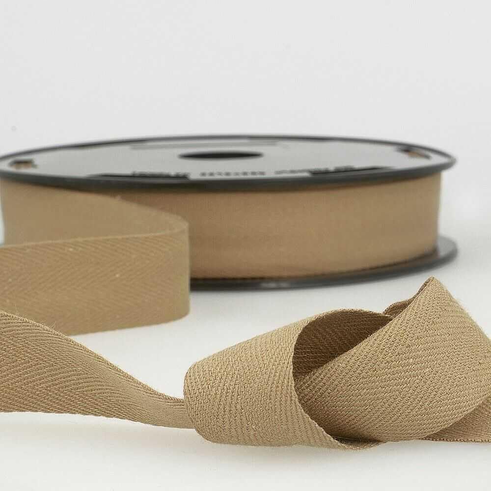 35mm Cotton Herringbone Tape 754D, 045 Taupe, 2 Metres โ image 1