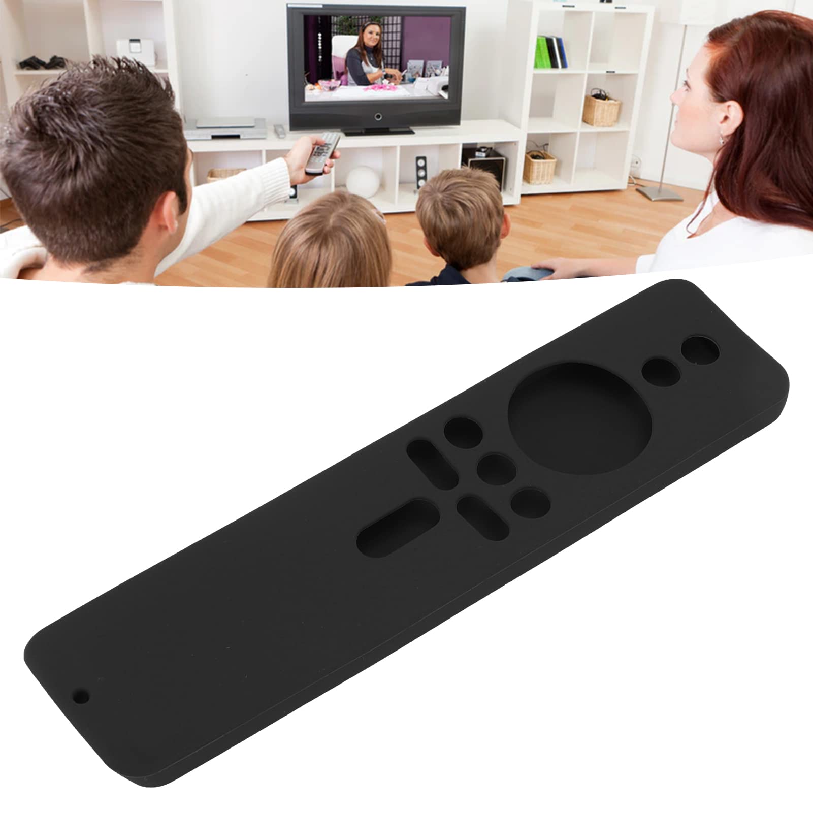 Fdit Custodia Protettiva per TV Stick, Custodia Protettiva per Telecomando in Silicone Antiscivolo con Cordino (Insieme Nero)
