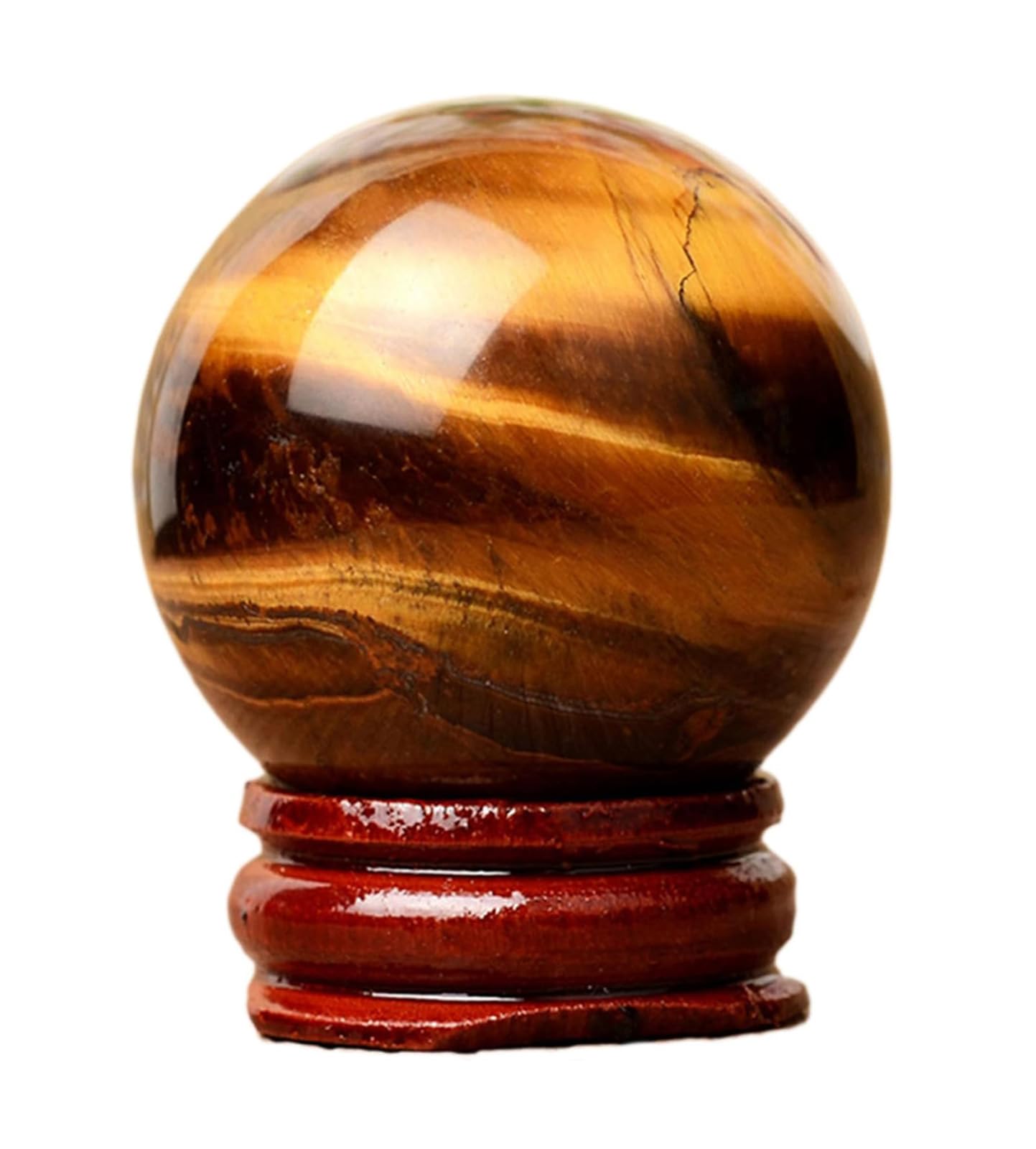 KCDFDVJFBM Home Decor Collectible Tiger's Eye Gemstone Sphere with Stand, Crystals Ball Divination for Feng Shui, 3cm/1.2in