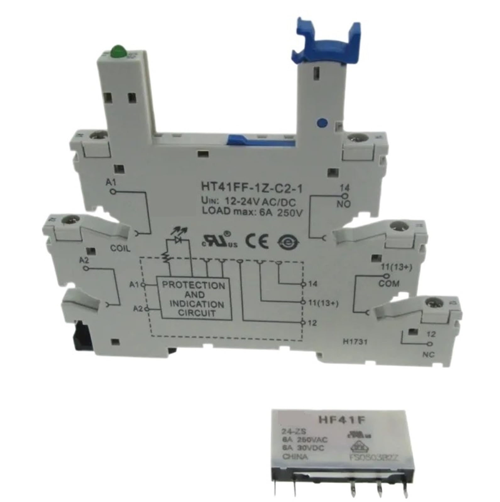 Relais 24 V CC 6A haute capacité de coupure 250 V CA à 5 broches