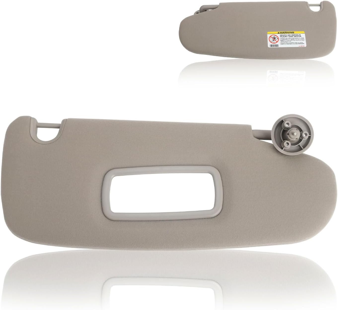 ZONFANT Grey Left Driver Side Sun Visor Without Sunroof Compatible with Dodge Vehicle 2002 2003 2004 2005 2006 2007 2008 2009 Ram 1500 2500 3500, Replace#1CT11TL2AA