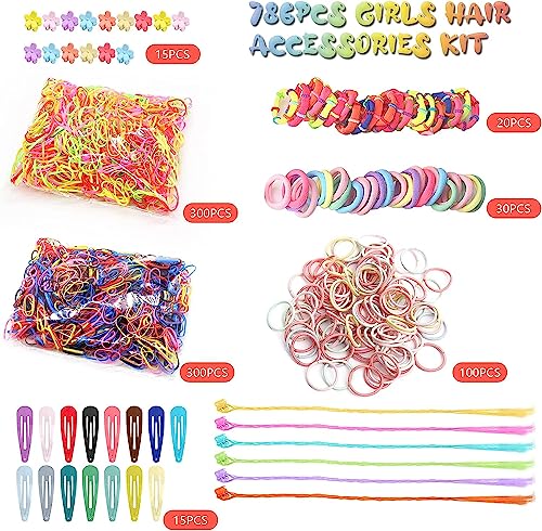 Image of Shining Diva Fashion 74-1220 Pcs Colorful Hair Bands, Hairpins, Ponytail Holders, Flower Clips, BB Clips, Bamboo Knots, Hair Extensions, Headbands for Girls Kids Baby Toddlers | A Box of Multipurpose Girls Hair Accessories Set | Birthday Gift for Girls