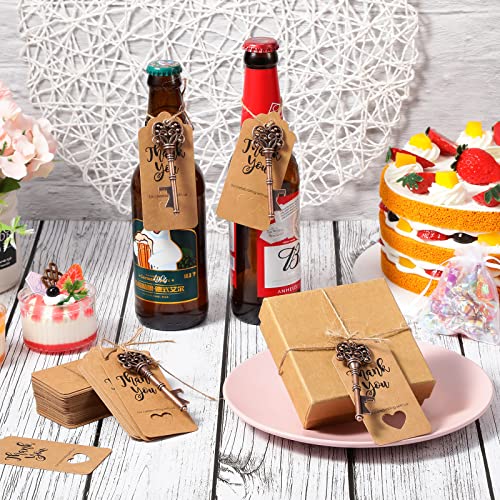 Honeydak 80 Pieces Key Bottle Openers Vintage Skeleton Key Bottle Opener With Rope Escort Card Tag Includes Organza Bag Vintage Wedding Favors Rustic Decoration For Birthday Party Keepsake #TOP4